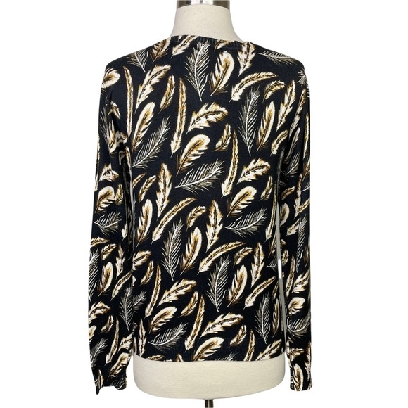 Stitch Fix l Daniel Rainn Button Down Cardigan Feather Print, XS - Picture 3 of 8